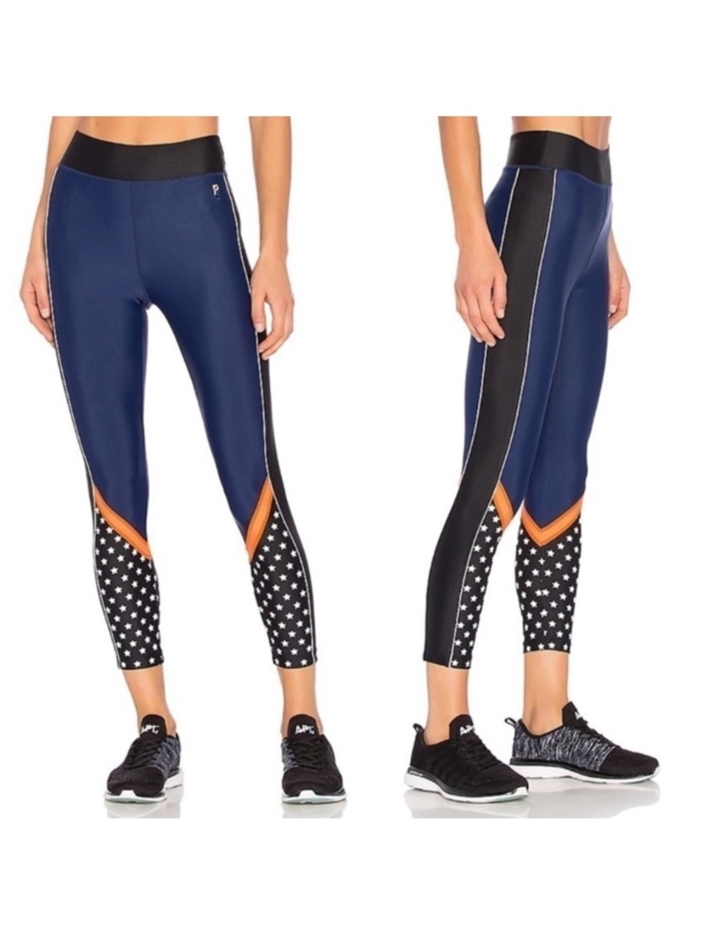 P.e Nation Down The Wire High Waisted Blue Star Printed Leggings